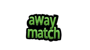 Away MATCH yazılan beyaz ekran animasyon videosu