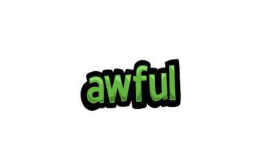 AWFUL yazılı beyaz ekran animasyon videosu