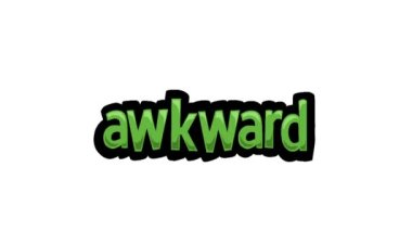 AWKWARD yazılı beyaz ekran animasyon videosu