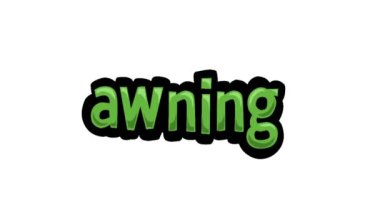 AWNING yazılı beyaz ekran animasyon videosu