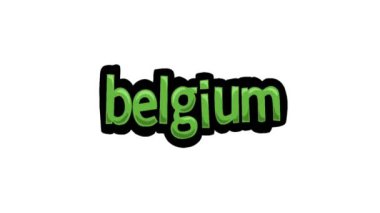Beyaz ekran animasyon videosu BELGIUM yazdı