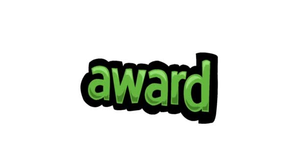 Witte Scherm Animatie Video Geschreven Award — Stockvideo