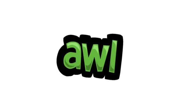 Witte Scherm Animatie Video Geschreven Awl — Stockvideo