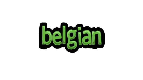 Vit Skärm Animation Video Skriven Belgian — Stockvideo