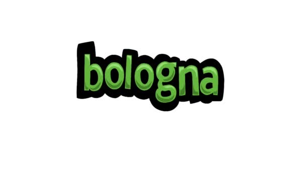 White Screen Animation Video Written Bologna — стокове відео