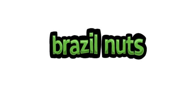 White Screen Animation Video Written Brazil Nuts — Stock Video