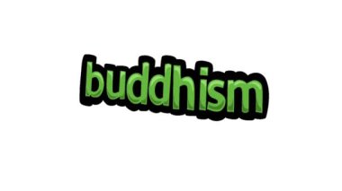 BUDDHISM yazılı beyaz ekran animasyon videosu