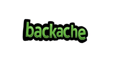 Beyaz ekran animasyon videosu BACKACHE yazıldı