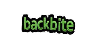 BACKBITE yazılı beyaz ekran animasyon videosu