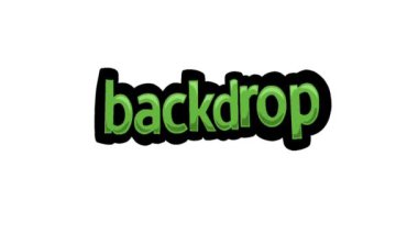 BACKDROP yazılı beyaz ekran animasyon videosu