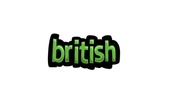 Vídeo Animación Pantalla Blanca Escrito Británico — Vídeo de stock