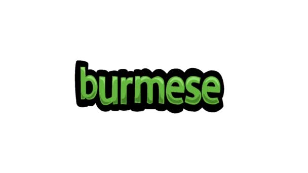 Animace Bílé Obrazovky Napsáno Burmese — Stock video