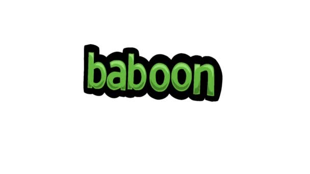 Video Animasi Layar Putih Ditulis Baboon — Stok Video