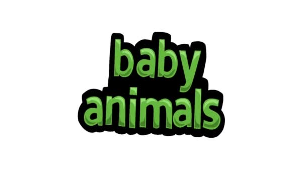 Vidéo Animation Écran Blanc Écrite Baby Animals — Video