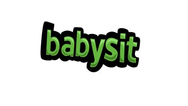 Анимационное Видео Белом Экране Написанное Babysit — стоковое видео