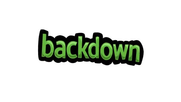 Vídeo Animación Pantalla Blanca Escrito Backdown — Vídeos de Stock