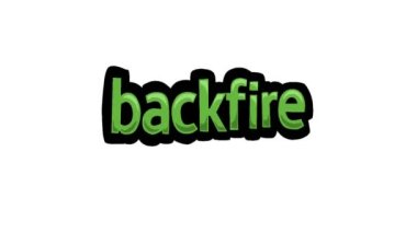 BACKFIRE yazılı beyaz ekran animasyon videosu
