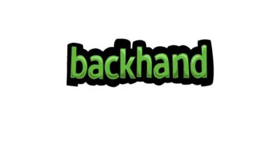 Beyaz ekran animasyon videosu BACKHAND yazıldı