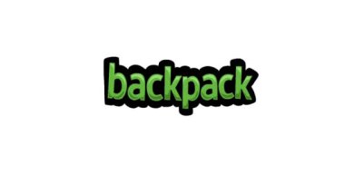 BACKPACK yazılı beyaz ekran animasyon videosu