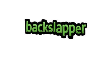 Beyaz ekran animasyon videosu BACKSLAPPER yazıldı