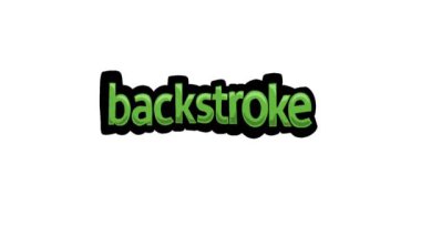 BACKSTROKE yazılı beyaz ekran animasyon videosu