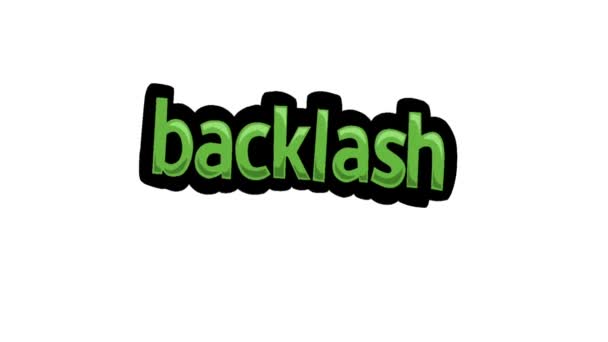 Vit Skärm Animation Video Skriven Backlash — Stockvideo