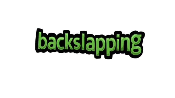 White Screen Animation Video Written Backslapping — Stock Video