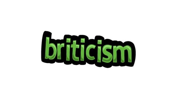 Tela Branca Animação Vídeo Escrito Briticismo — Vídeo de Stock