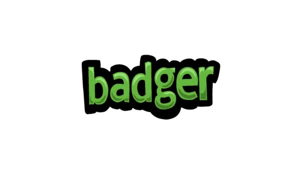 Vidéo Animation Écran Blanc Écrite Badger — Video