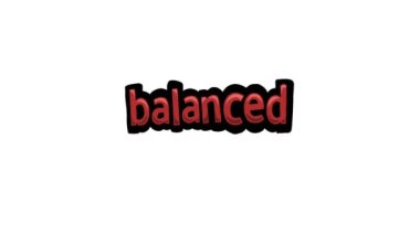 BALANCED yazan beyaz ekran animasyon videosu