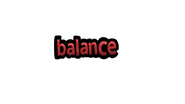 Wit Scherm Animatie Video Geschreven Balance — Stockvideo