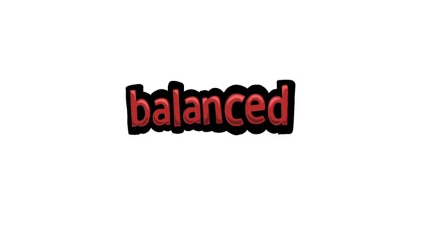Wit Scherm Animatie Video Geschreven Balanced — Stockvideo