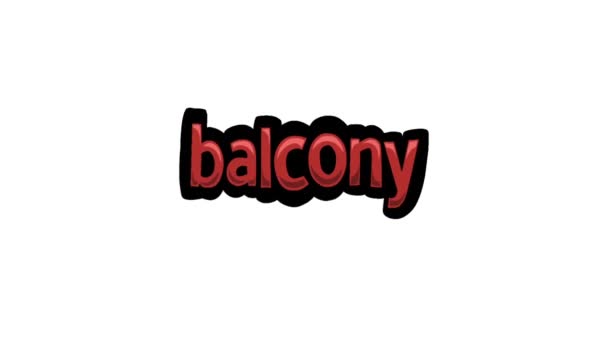 Анимационное Видео Белом Экране Написанное Balcony — стоковое видео