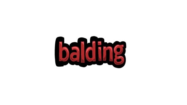 Tela Branca Animação Vídeo Escrito Balding — Vídeo de Stock