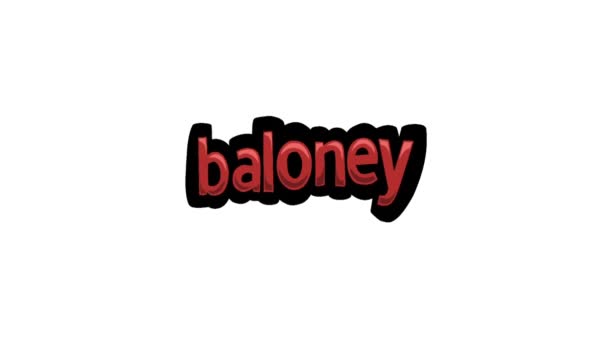 Video Animazione Schermo Bianco Scritto Baloney — Video Stock