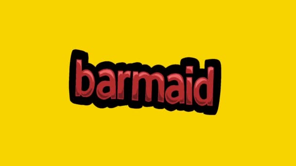Tela Amarela Animação Vídeo Escrito Barmaid — Vídeo de Stock