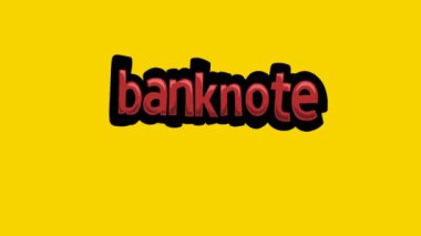 BANKNOTE yazılı sarı ekran animasyon videosu