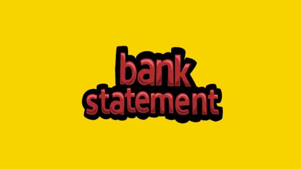 Желтый Экран Анимационного Видео Написано Банк Заявление — стоковое видео