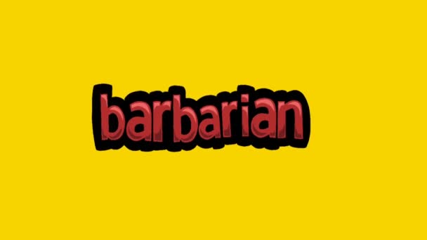 Żółty Ekran Animacji Wideo Napisane Barbarian — Wideo stockowe