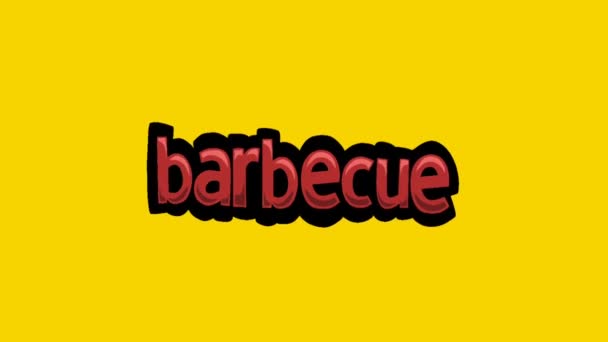 Žlutá Animace Obrazovky Textem Barbecue — Stock video