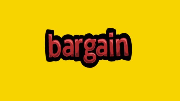Yellow Screen Animation Video Written Bargain — Stock Video