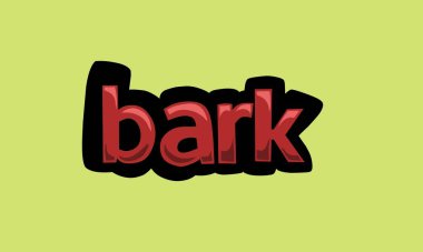bark writing vector design on a green background very simple and very cool