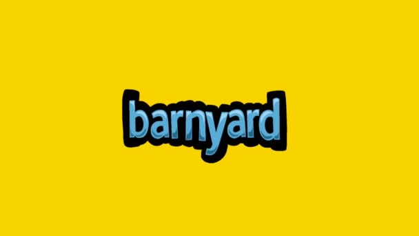 Vídeo Animación Pantalla Amarilla Escrito Barnyard — Vídeo de stock