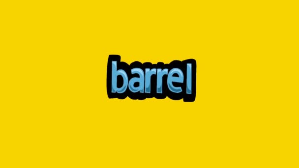 Анимационное Видео Желтом Экране Написанное Barrel — стоковое видео