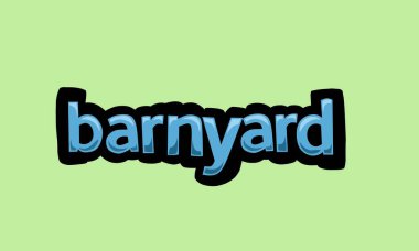 barnyard writing vector design on a green background very simple and very cool