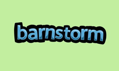 barnstorm writing vector design on a green background very simple and very cool