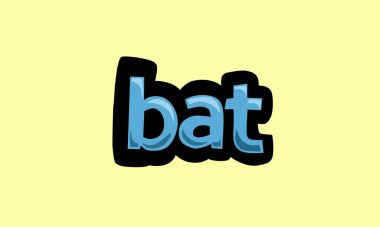 bat writing vector design on a yellow background very simple and very cool
