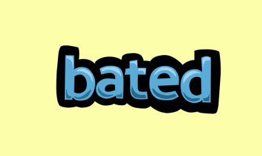 bated writing vector design on a yellow background very simple and very cool