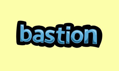 bastion writing vector design on a yellow background very simple and very cool