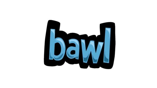 Tela Branca Animação Vídeo Escrito Bawl — Vídeo de Stock